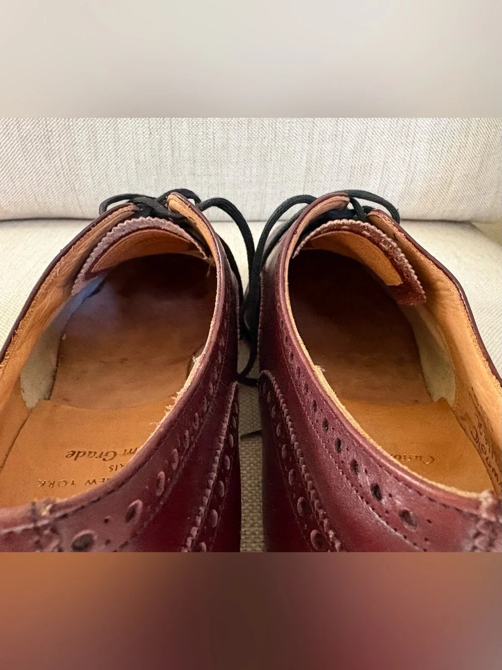 Church's Custom Made Diplomat Burgundy Brown Cap Toe Oxford Dress Shoe US 8.5D